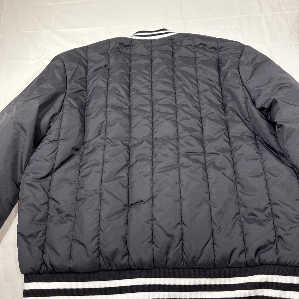JACKET PUFFER True Religion MENS LRG BOMBER QUILTED COAT WHT TRIM NWT 107823